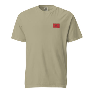 Morocco Flag Tee | Front | Unisex | Heavyweight Cotton