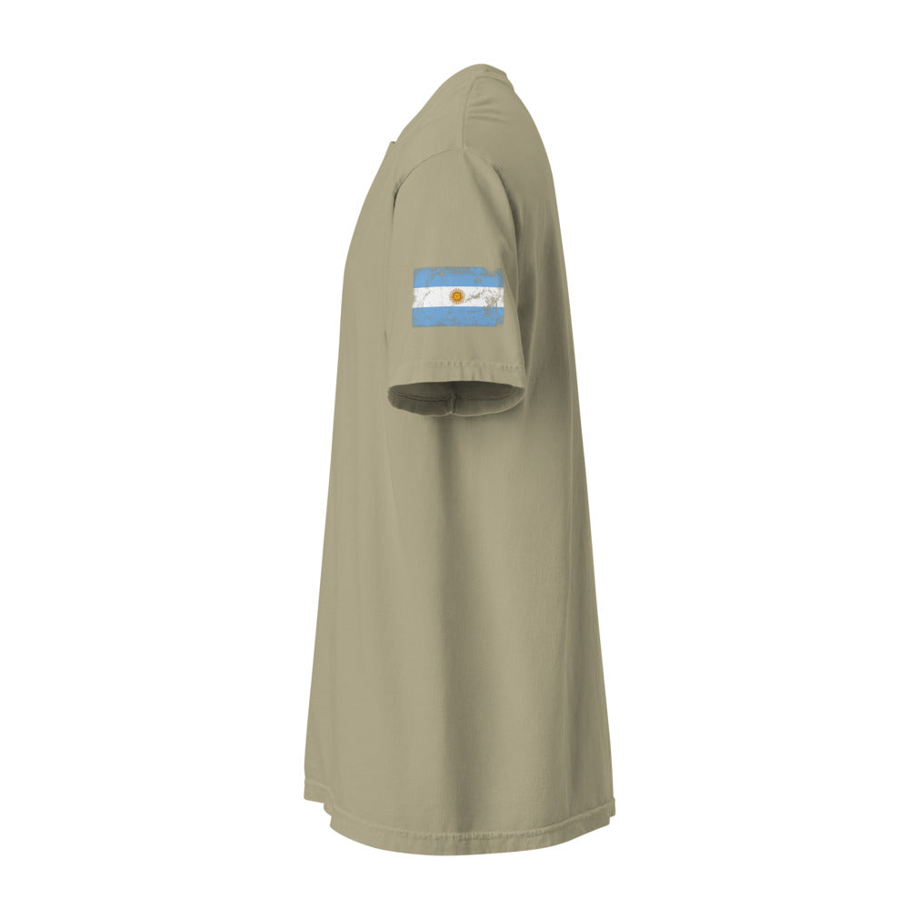 Argentina Flag Tee — Sleeve — Khaki