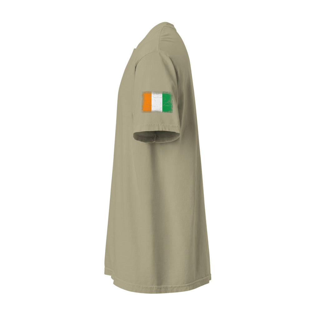 Côte d'Ivoire Flag Tee — Sleeve — Khaki
