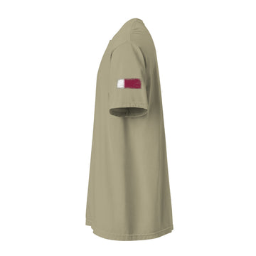 Qatar Flag Tee | Sleeve Badge | Unisex | Heavyweight Cotton