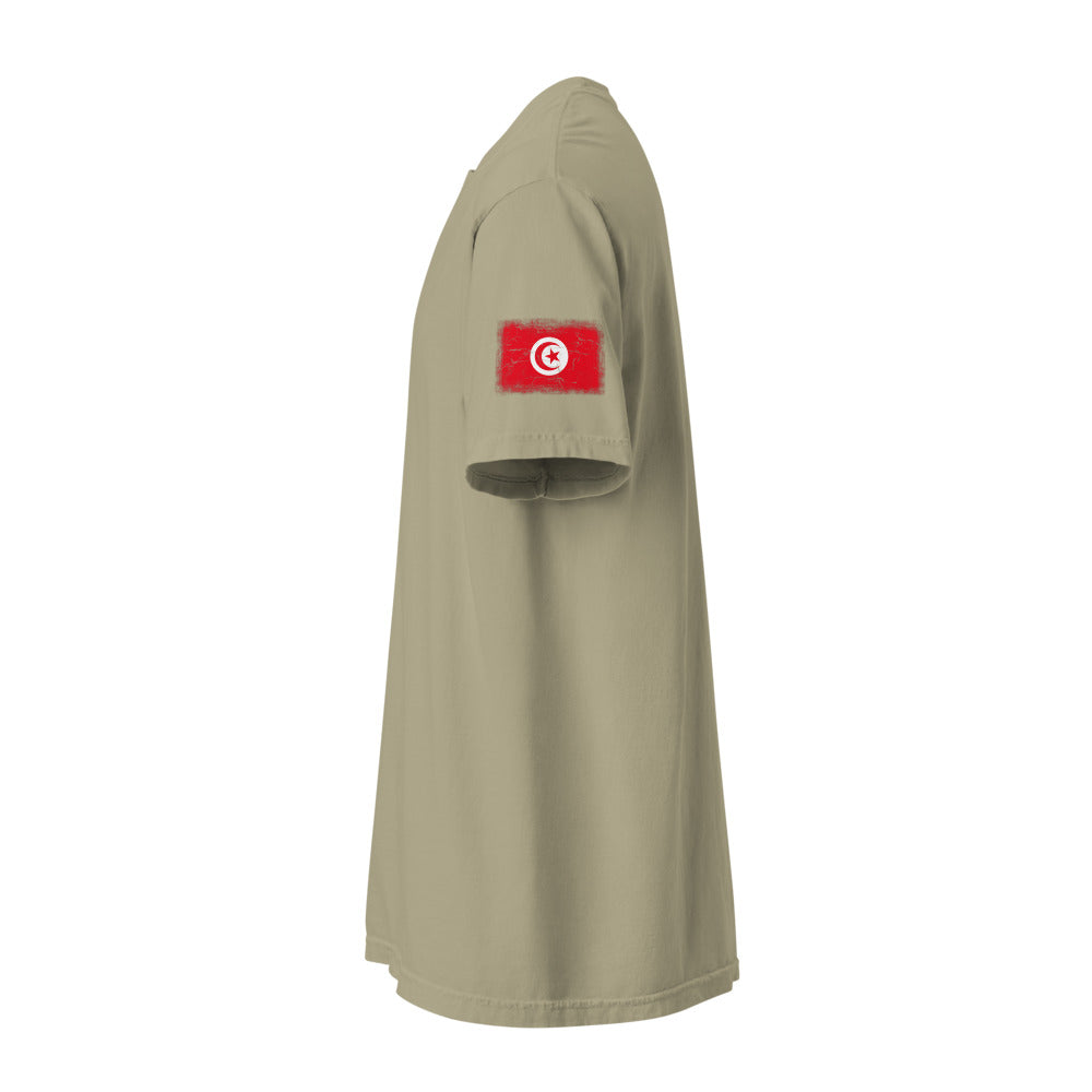 Tunisia Flag Tee — Sleeve — Khaki