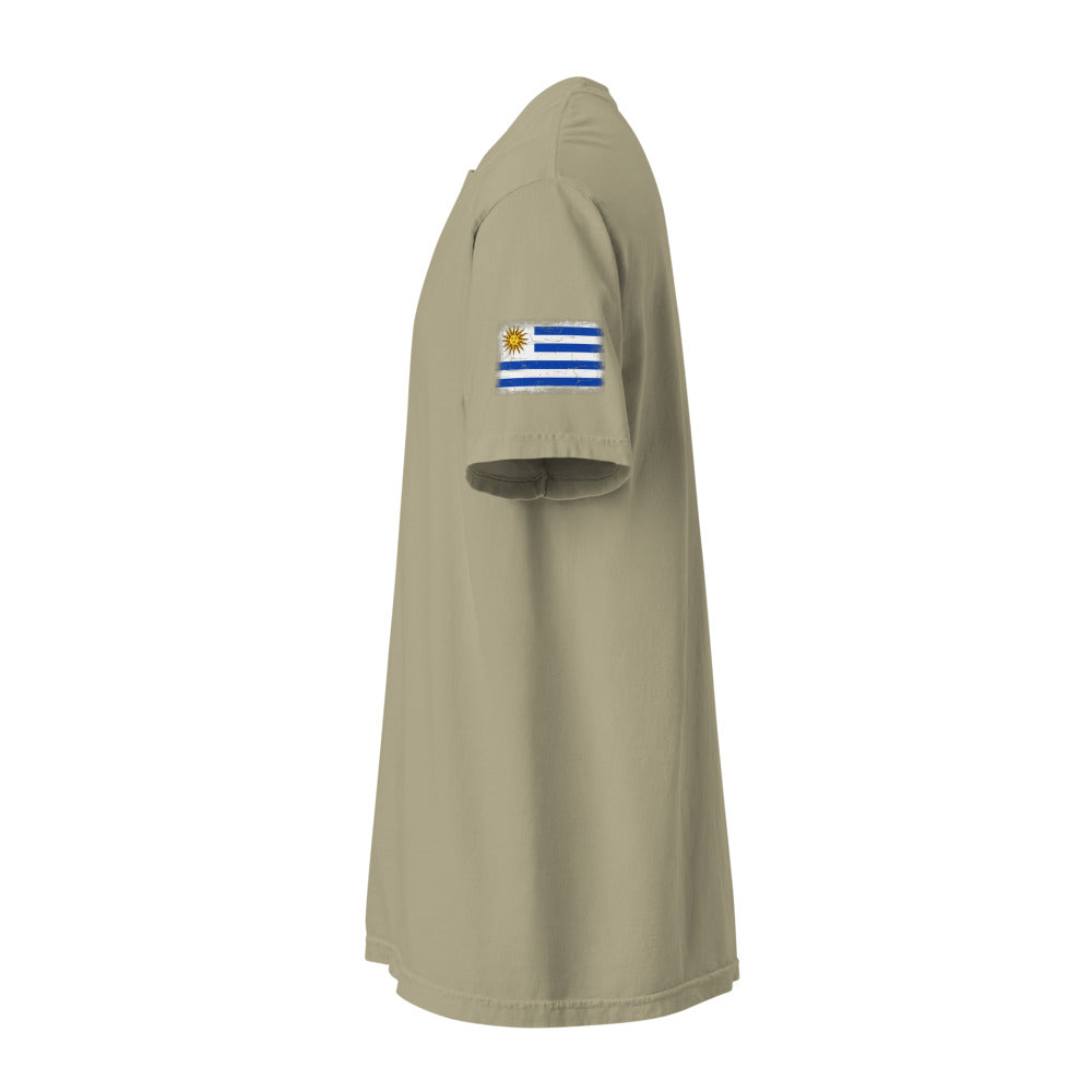 Uruguay Flag Tee — Sleeve — Khaki