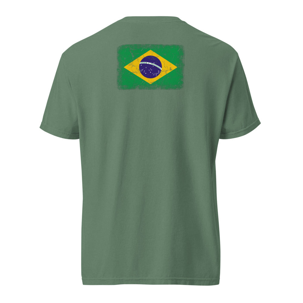 Brasil Flag Tee — Back — Light Green