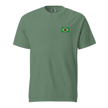 Brasil Flag Tee | Front | Unisex | Heavyweight Cotton