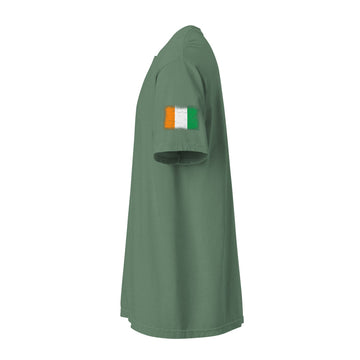 Côte d'Ivoire Flag Tee | Sleeve Badge | Unisex | Heavyweight Cotton