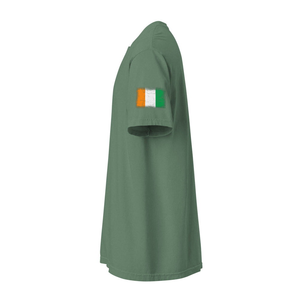 Côte d'Ivoire Flag Tee — Sleeve — Light Green