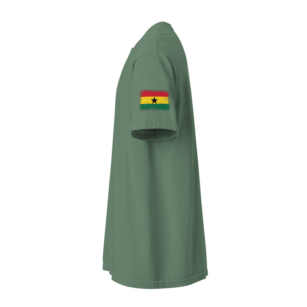 Ghana Flag Tee — Sleeve — Light Green