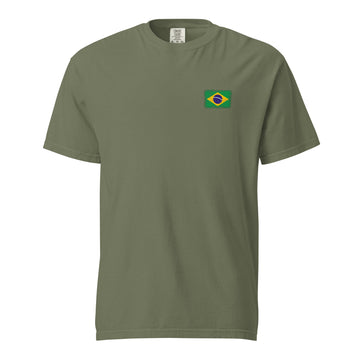 Brasil Flag Tee | Front | Unisex | Heavyweight Cotton
