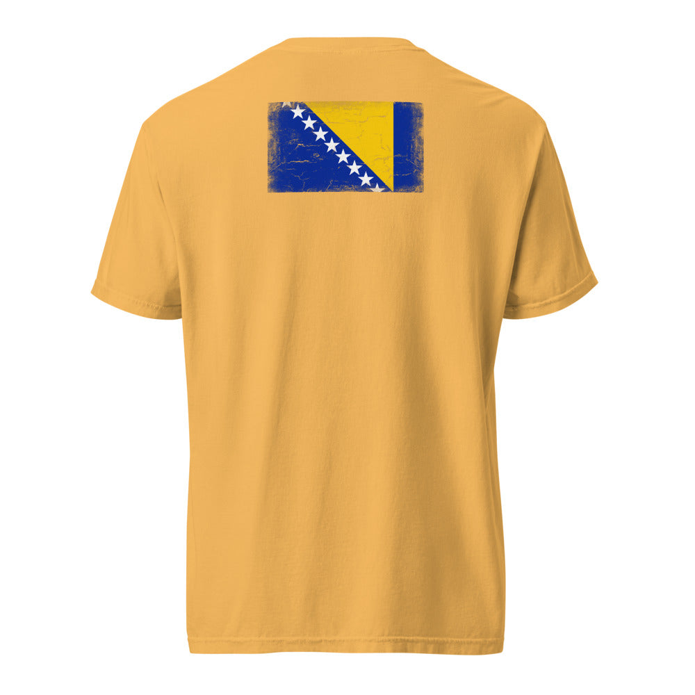 Bosnia and Herzegovina Flag Tee — Back — Mustard