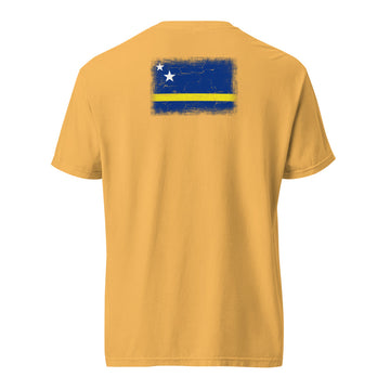 Curaçao Flag Tee | Back Print | Unisex | Heavyweight Cotton