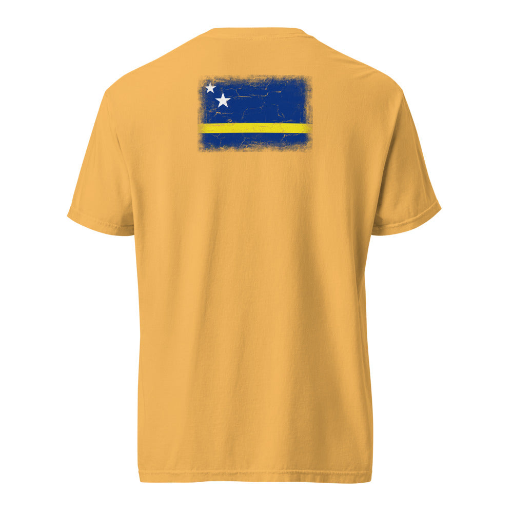 Curacao Flag Tee — Back — Mustard
