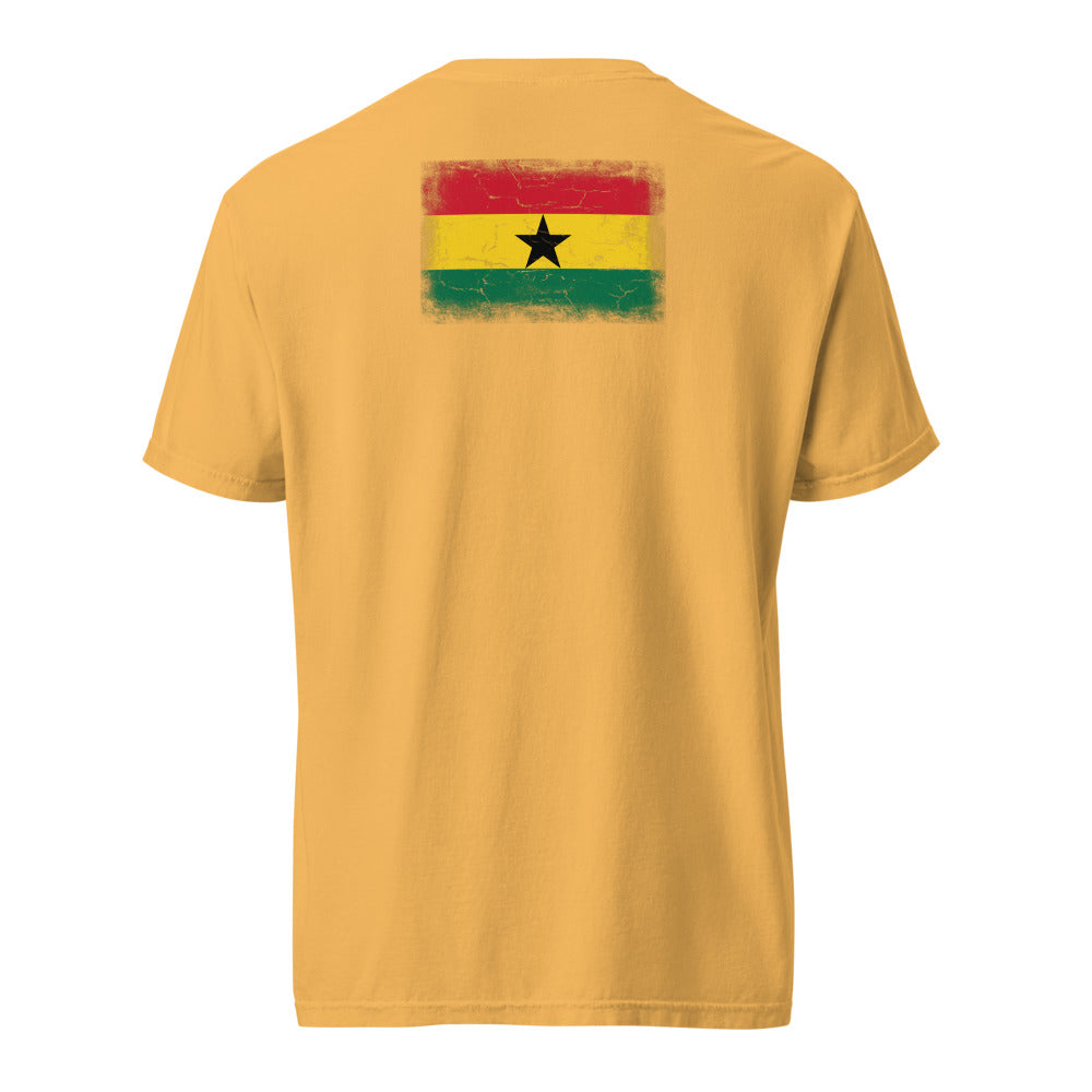 Ghana Flag Tee — Back — Mustard