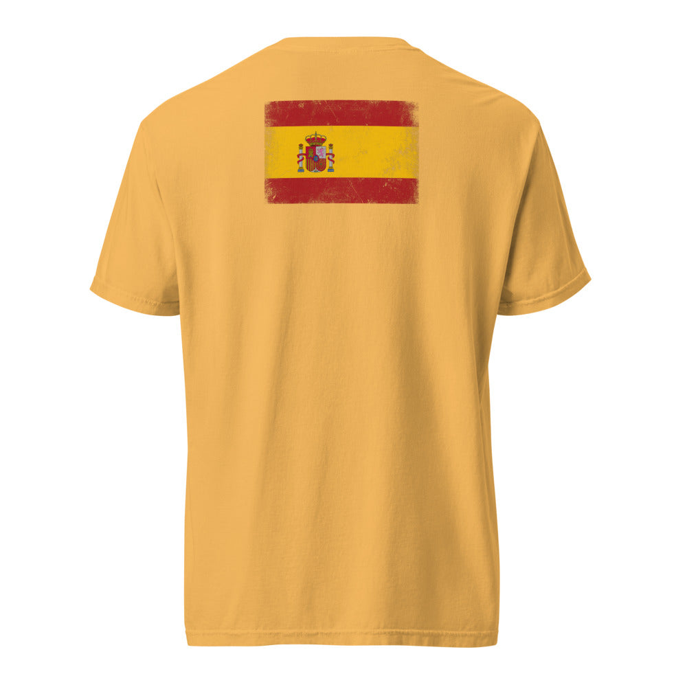 Spain Flag Tee — Back — Mustard