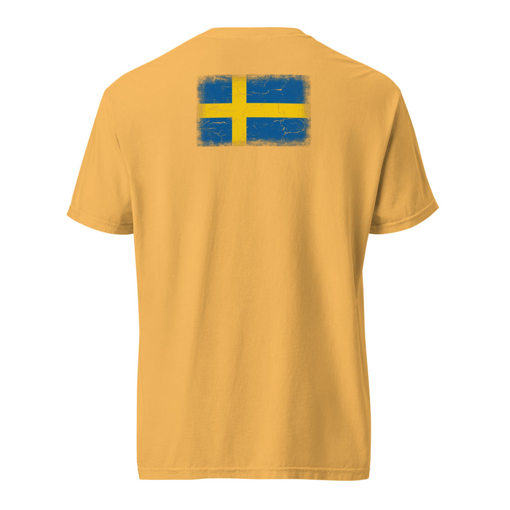 Sweden Flag Tee — Back — Mustard