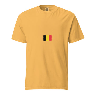 Belgium Flag Tee | Minimal | Unisex | Heavyweight Cotton