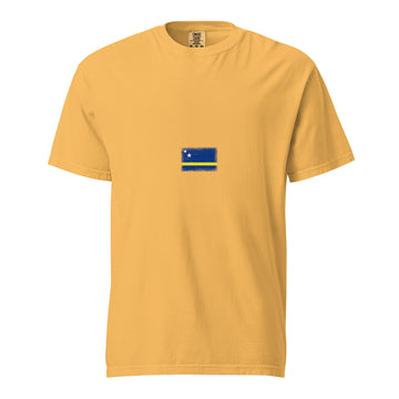Curaçao Flag Tee | Minimal | Unisex | Heavyweight Cotton
