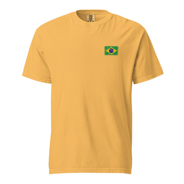 Brasil Flag Tee | Front | Unisex | Heavyweight Cotton