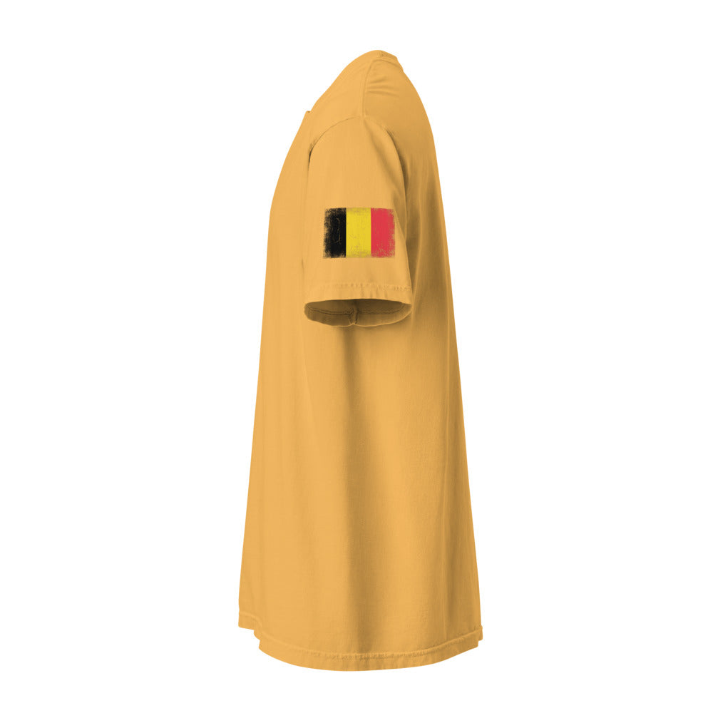 Belgium Flag Tee — Sleeve — Mustard