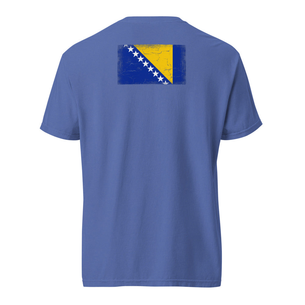 Bosnia and Herzegovina Flag Tee — Back — Mystic Blue