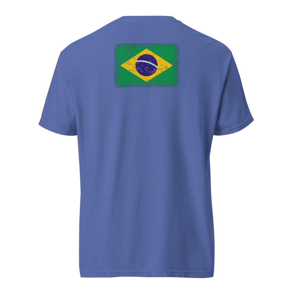 Brasil Flag Tee — Back — Mystic Blue