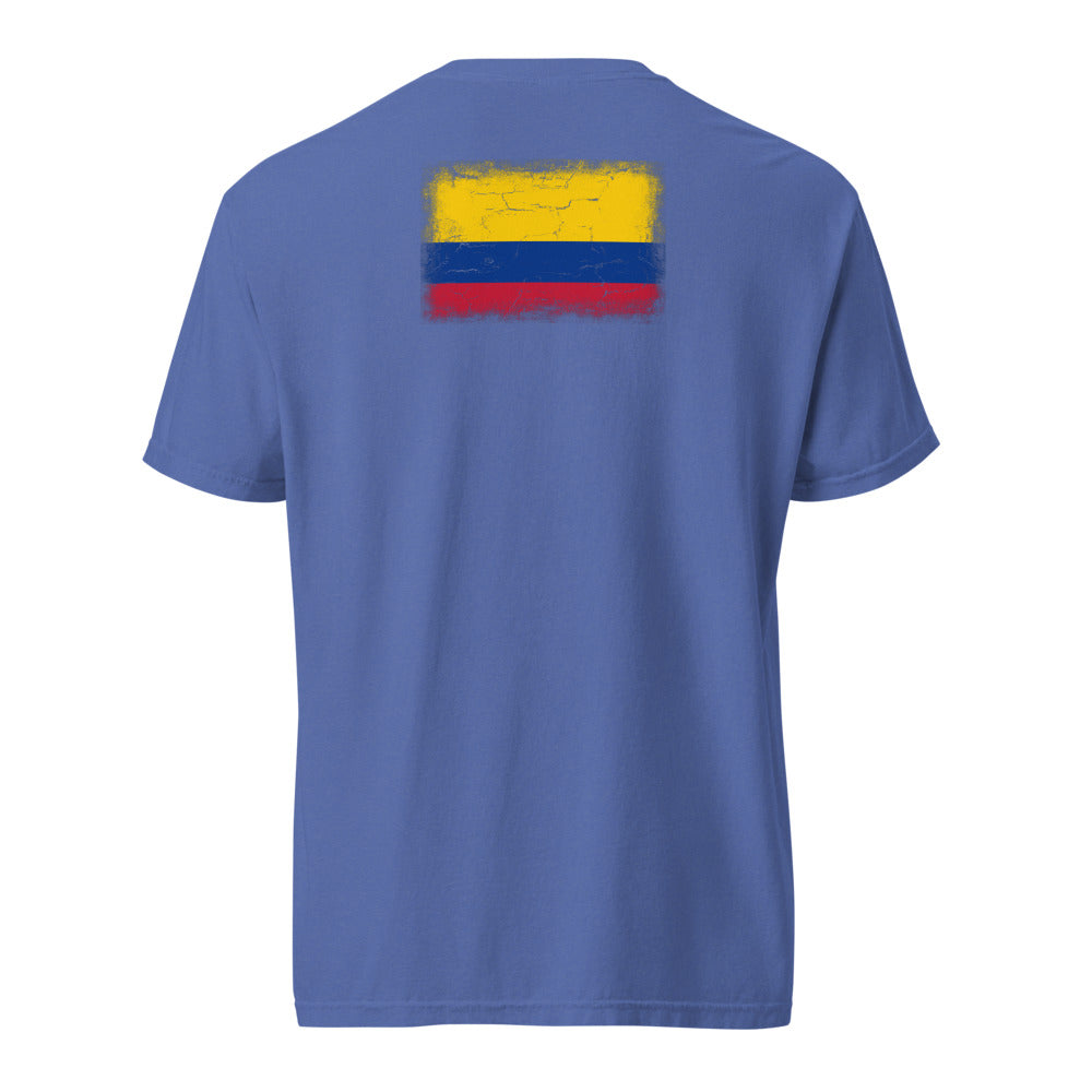 Colombia Flag Tee — Back — Mystic Blue