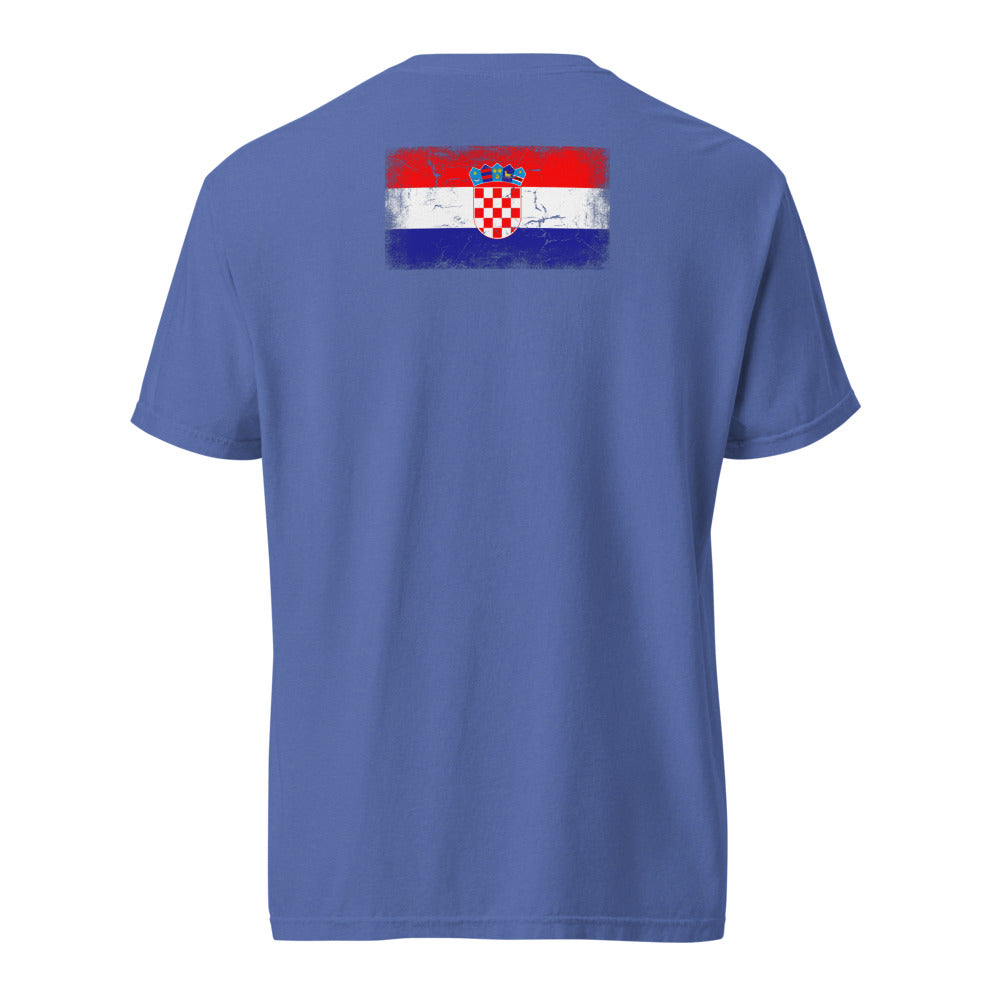 Croatia Flag Tee — Back — Mystic Blue