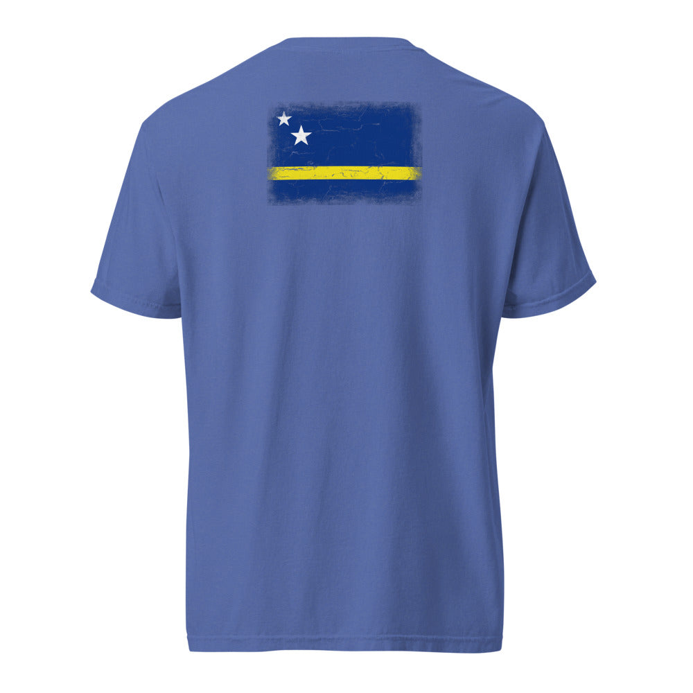 Curacao Flag Tee — Back — Mystic Blue
