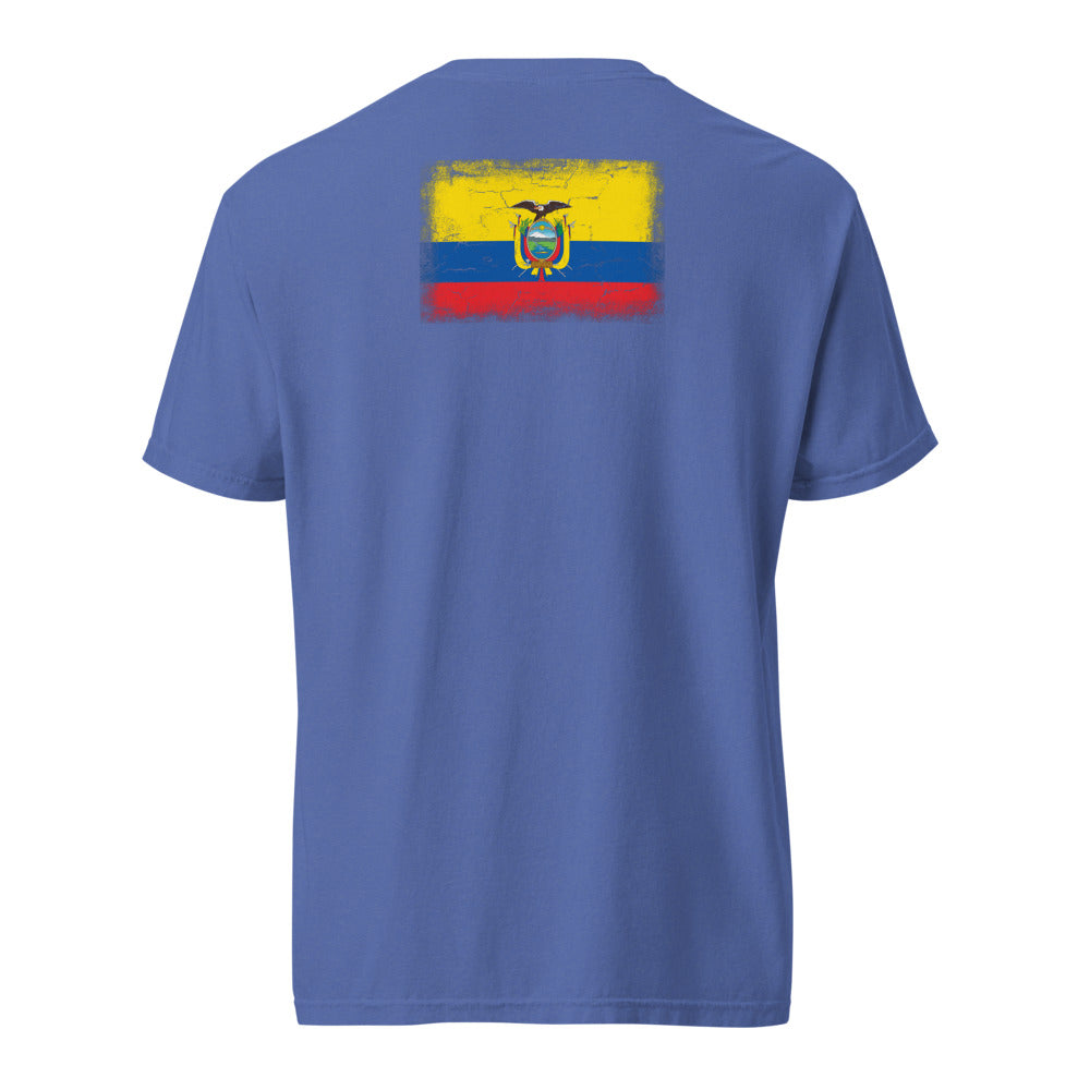 Ecuador Flag Tee — Back — Mystic Blue