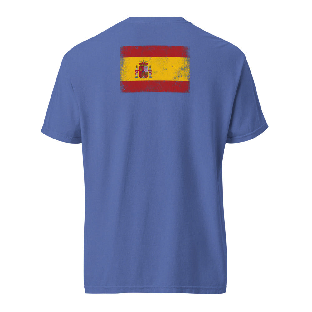 Spain Flag Tee — Back — Mystic Blue