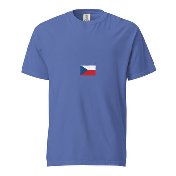 Czechia Flag Tee | Minimal | Unisex | Heavyweight Cotton
