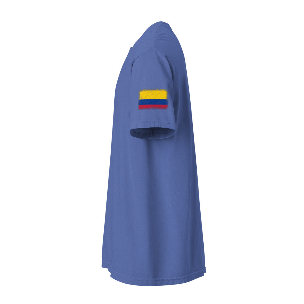 Colombia Flag Tee — Sleeve — Mystic Blue