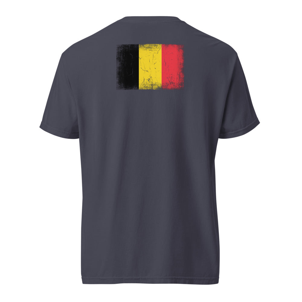 Belgium Flag Tee — Back — Navy