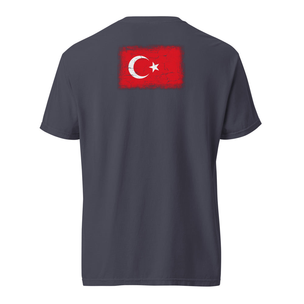 Türkiye Flag Tee — Back — Navy