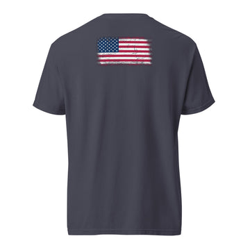 USA Flag Tee | Back Print | Unisex | Heavyweight Cotton