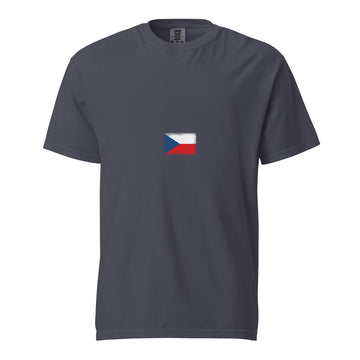 Czechia Flag Tee | Minimal | Unisex | Heavyweight Cotton