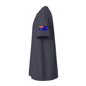 Australia Flag Tee | Sleeve Badge | Unisex | Heavyweight Cotton