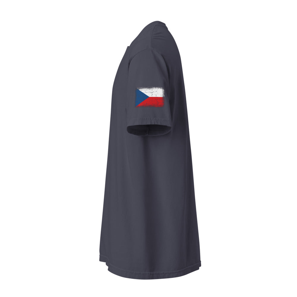 Czechia Flag Tee — Sleeve — Navy