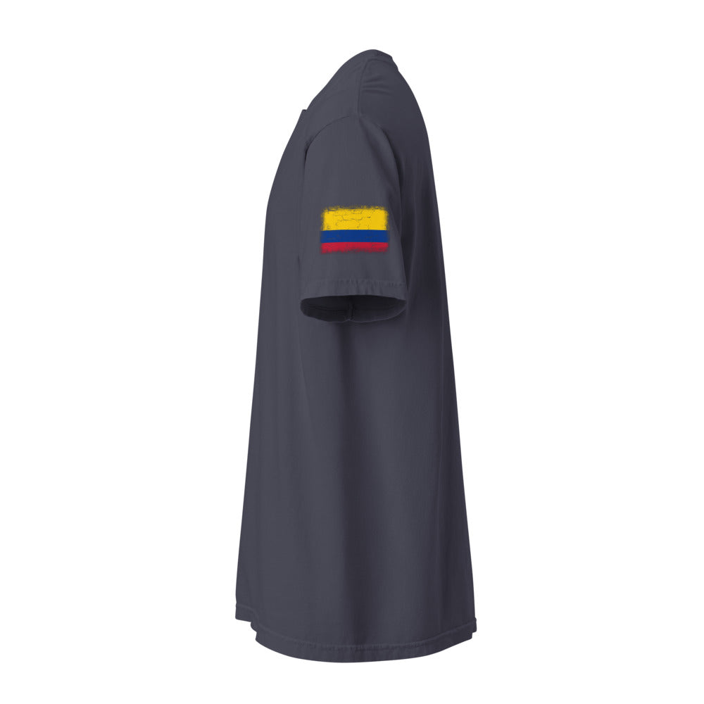 Colombia Flag Tee — Sleeve — Navy