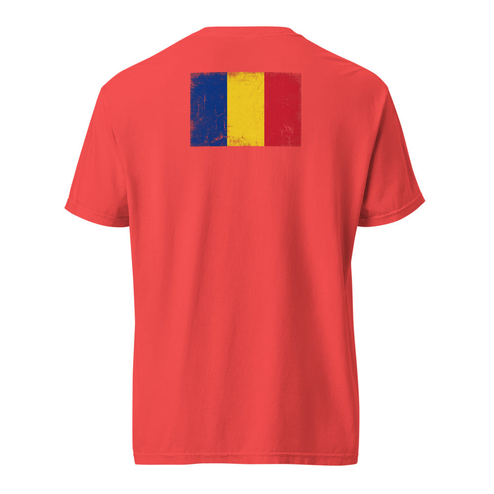 Romania Flag Tee — Back — Paprika