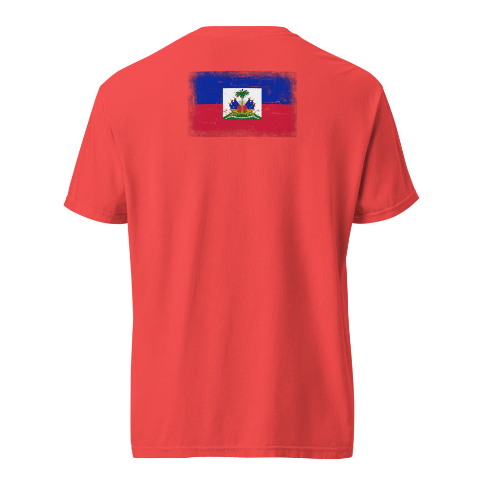 Haiti Flag Tee — Back — Paprika