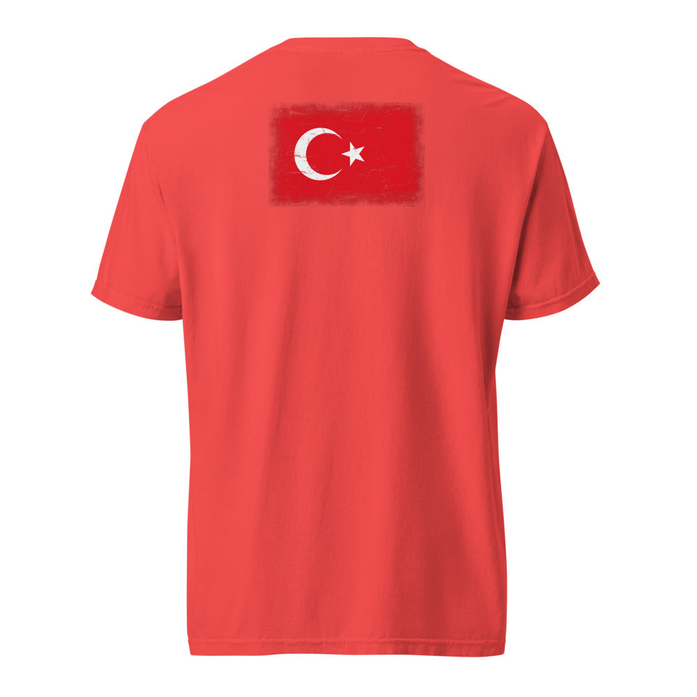 Türkiye Flag Tee — Back — Paprika