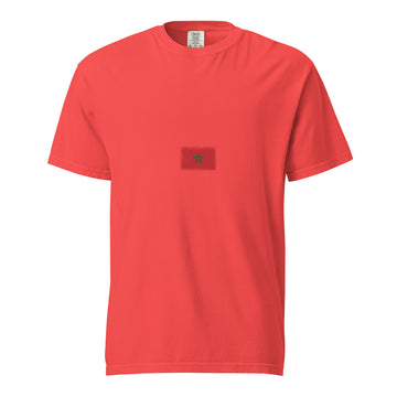 Morocco Flag Tee | Minimal | Unisex | Heavyweight Cotton