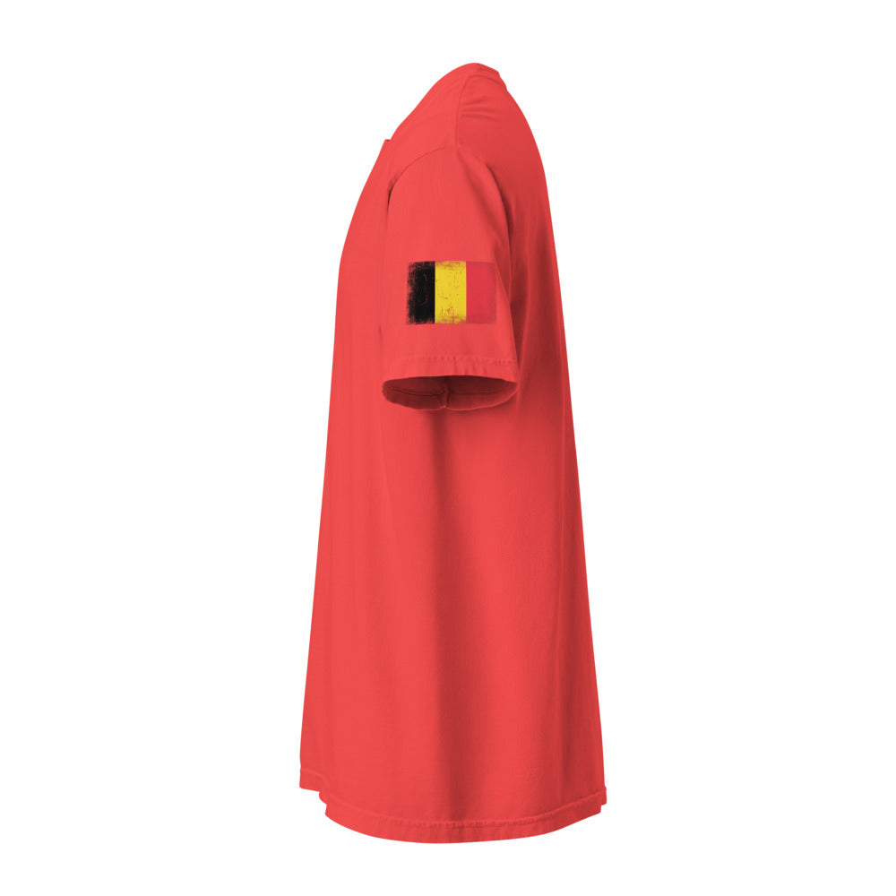 Belgium Flag Tee — Sleeve — Paprika