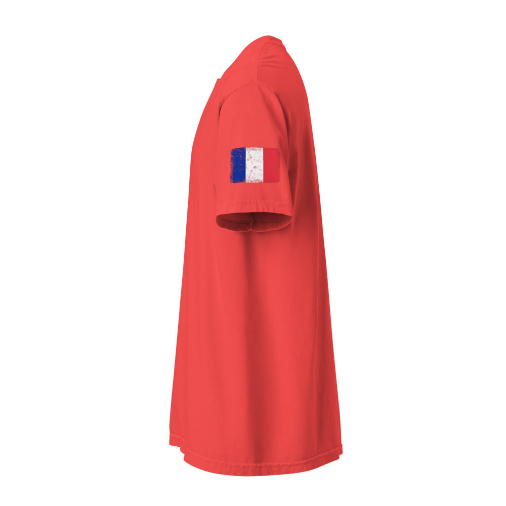 France Flag Tee — Sleeve — Paprika