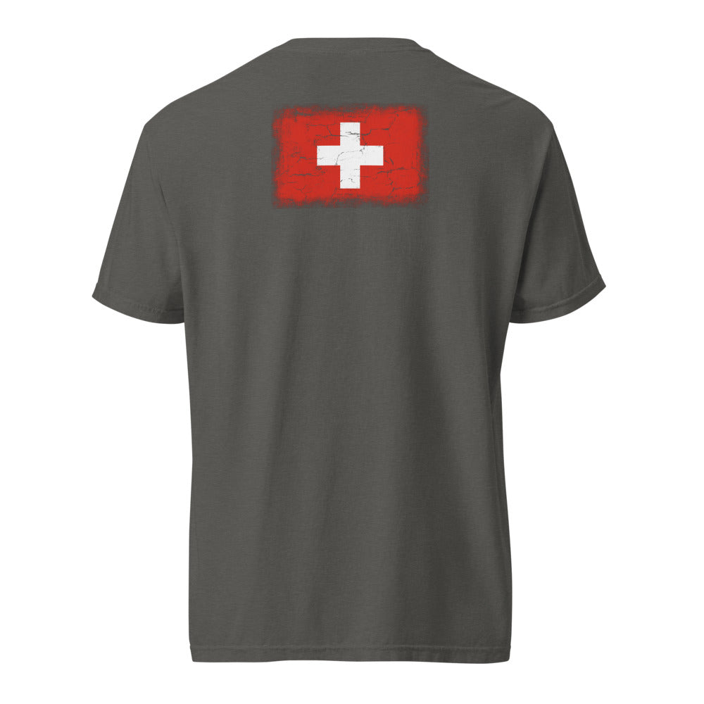 Switzerland Flag Tee — Back — Pepper