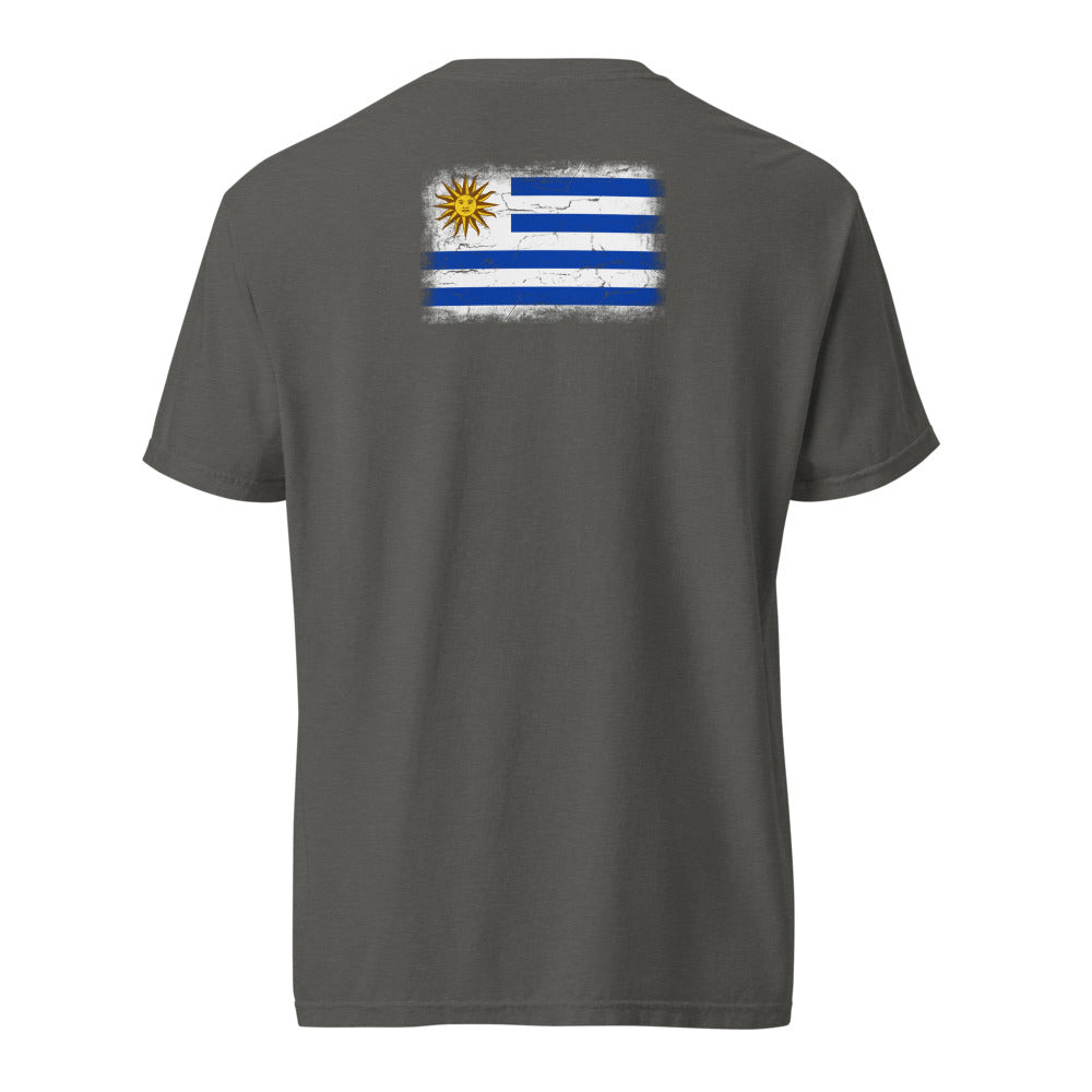 Uruguay Flag Tee — Back — Pepper