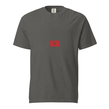 Morocco Flag Tee | Minimal | Unisex | Heavyweight Cotton