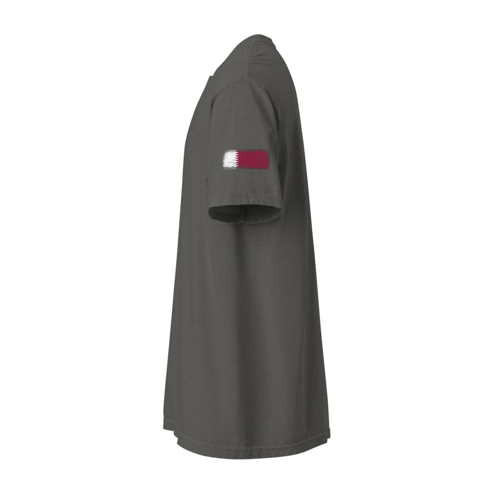 Qatar Flag Tee — Sleeve — Pepper
