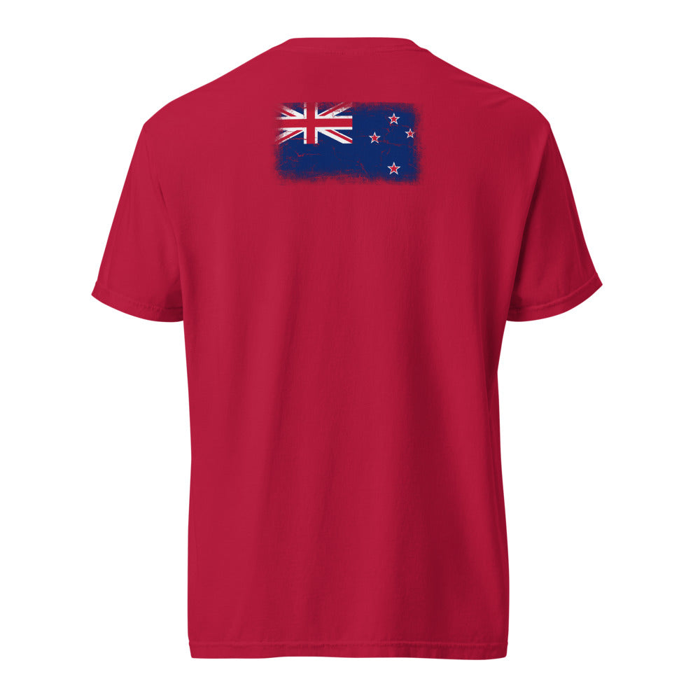 New Zealand Flag Tee — Back — Red