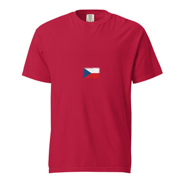 Czechia Flag Tee | Minimal | Unisex | Heavyweight Cotton